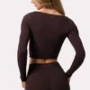 Soft Active kort topp med vridd front i farge Espresso