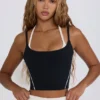 Soft Active lagdelt, kort tank-top i svart