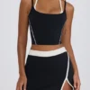 Soft Active lagdelt, kort tank-top i svart
