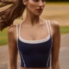 Soft Active lagdelt tank-top i klassisk marineblå