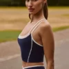 Soft Active lagdelt tank-top i klassisk marineblå