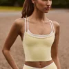 Soft Active lagdelt tank-top i myk gul