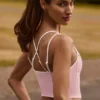 Soft Active lagdelt tank-top i pudderrosa