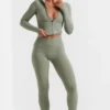 Soft Active leggings i full lengde i bambusgrønn
