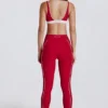 Soft Active-leggings med kontrastdetaljer i mørkerød