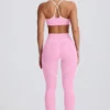 Soft Active leggings med middels høy midje i babyrosa