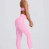 Soft Active leggings med middels høy midje i babyrosa