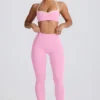 Soft Active leggings med middels høy midje i babyrosa