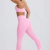 Soft Active leggings med middels høy midje i babyrosa