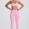 Soft Active leggings med middels høy midje i babyrosa