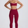 Soft Active leggings med middels høy midje i burgunder