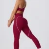 Soft Active leggings med middels høy midje i burgunder