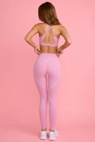 Soft Active leggings med middels høy midje i støvet rosa