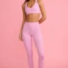 Soft Active leggings med middels høy midje i støvet rosa