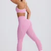 Soft Active leggings med middels høy midje i støvet rosa