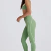 Soft Active leggings med vridd front i grønn