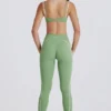 Soft Active leggings med vridd front i grønn