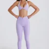 Soft Active-leggings med vridd front i lilla