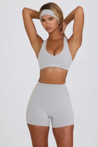 Soft Active minishorts i grå melert