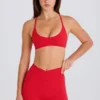 Soft Active Pocket V-Waist Mini Shorts i jordbærrød