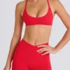 Soft Active Pocket V-Waist Mini Shorts i jordbærrød