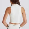 Soft Active Polo Crop Top i elfenben