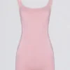 Soft Active ryggløs kontrast-unitard i Powder Pink