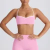 Soft Active sports-BH med hjerteformet utringning i babyrosa