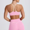 Soft Active sports-BH med hjerteformet utringning i babyrosa