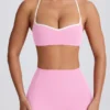 Soft Active sports-BH med hjerteformet utringning i babyrosa