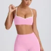 Soft Active sports-BH med hjerteformet utringning i babyrosa