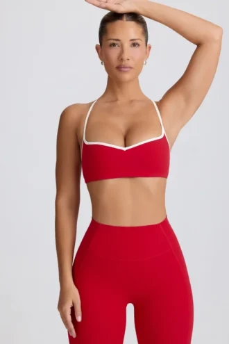 Soft Active sports-BH med hjerteformet utringning i Hot Red