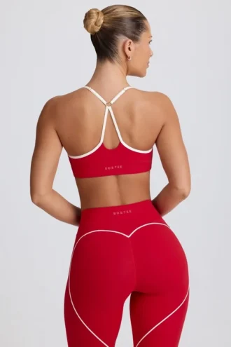 Soft Active sports-BH med hjerteformet utringning i Hot Red