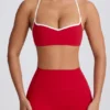 Soft Active sports-BH med hjerteformet utringning i Hot Red