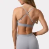 Soft Active sports-BH med kryssrygg i grå melert