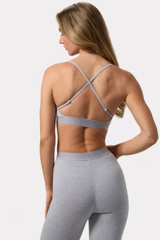 Soft Active sports-BH med kryssrygg i grå melert