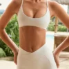Soft Active sports-BH med racerrygg i krem