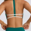 Soft Active sports-BH med rund hals i Varsity Green