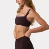 Soft Active sports-BH med sømdetaljer i Espresso