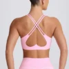 Soft Active sports-BH med V-hals i babyrosa