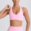 Soft Active sports-BH med V-hals i babyrosa