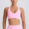 Soft Active sports-BH med V-hals i babyrosa