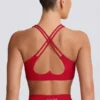 Soft Active sports-BH med V-hals i Hot Red