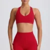 Soft Active sports-BH med V-hals i Hot Red