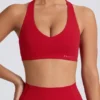 Soft Active sports-BH med V-hals i Hot Red