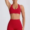 Soft Active sports-BH med V-hals i Hot Red