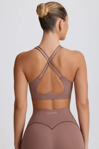 Soft Active sports-BH med V-hals i Mocha