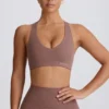 Soft Active sports-BH med V-hals i Mocha