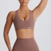 Soft Active sports-BH med V-hals i Mocha