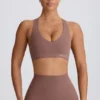Soft Active sports-BH med V-hals i Mocha